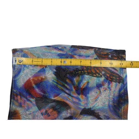 White Fox Butterfly Print Stretch Mesh Lace Mini Skirt S - Picture 8 of 9